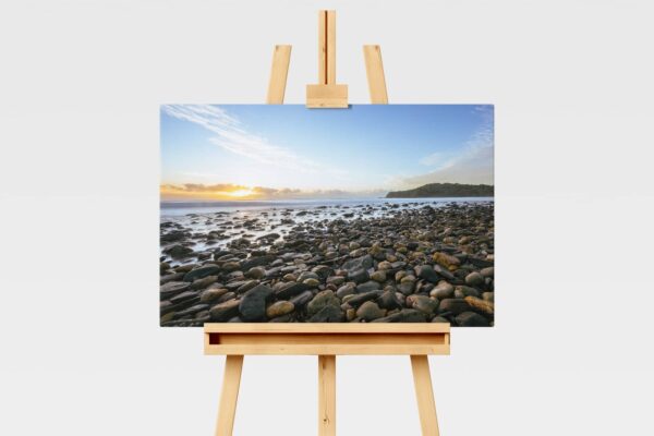Landscape print, sunrise at Pebbly beach in FNQ, Australia