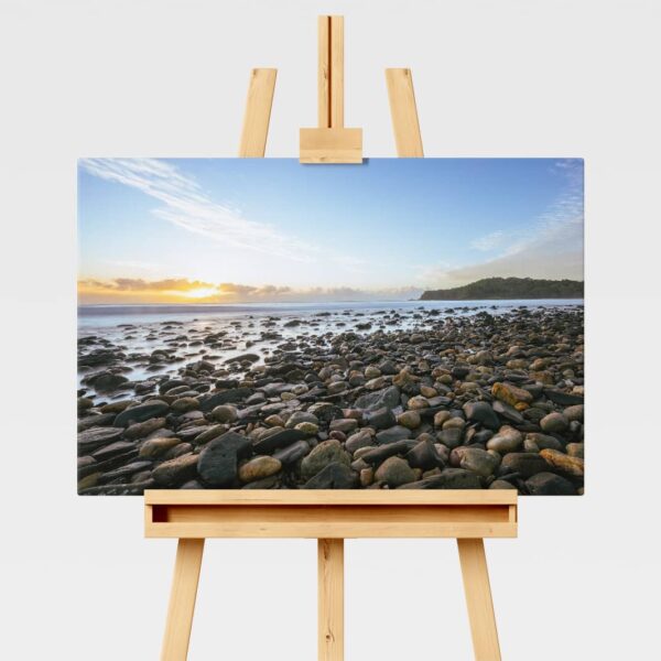 Landscape print, sunrise at Pebbly beach in FNQ, Australia