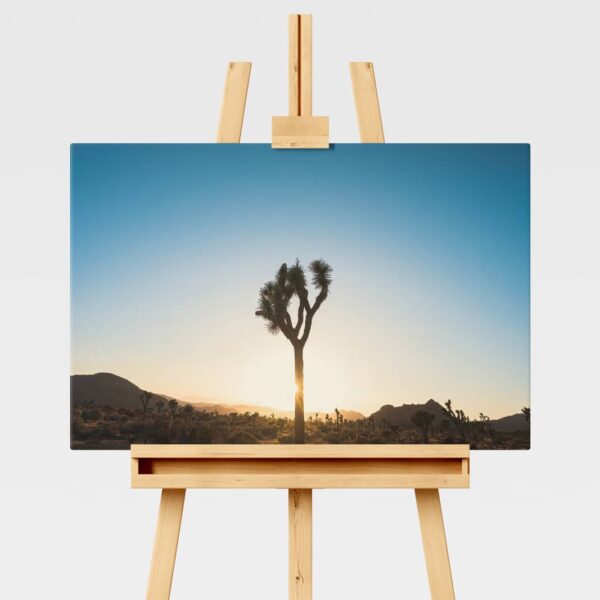 Landscape print of Joshua trees in silhouette at sunset in California