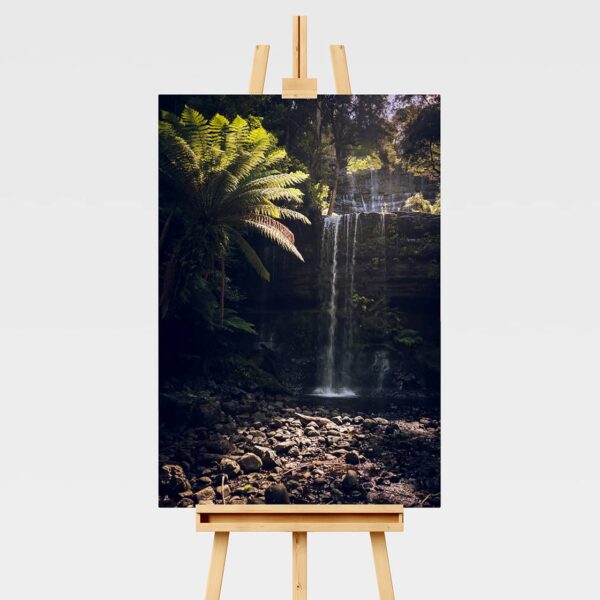Russell Falls in Tasmania Print on Easel