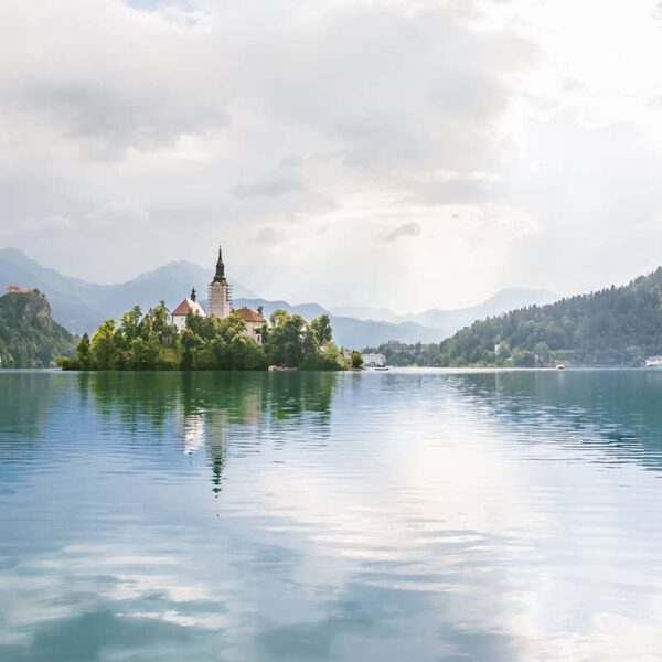 Morning light at Lake Bled in Slovenia