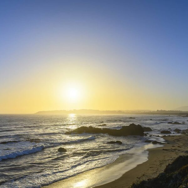 Sunset over the Pacific Ocean in California